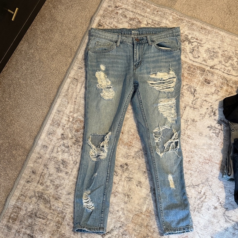 BDG Light Blue Distressed Skinny Jeans